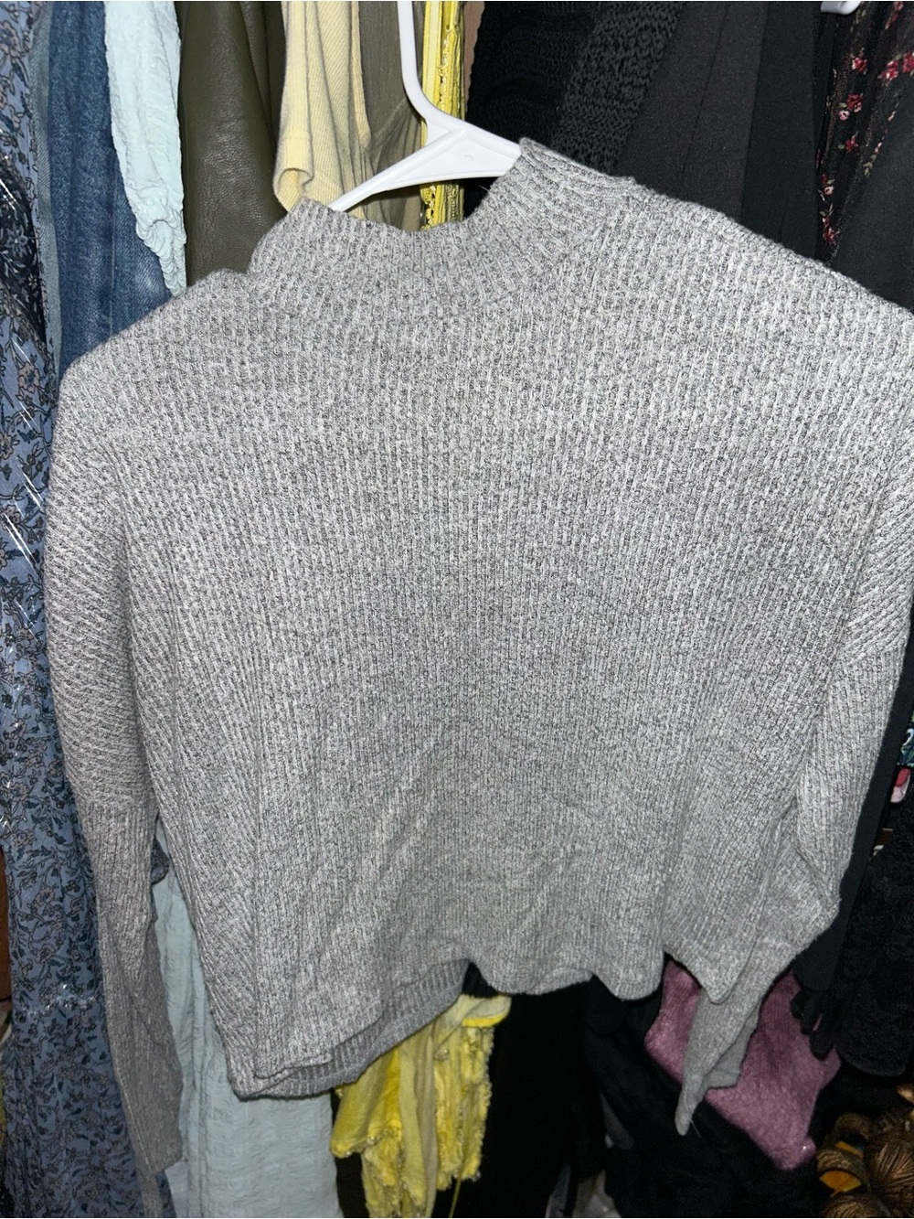 Light Gray Mock Neck Women's Sweater
